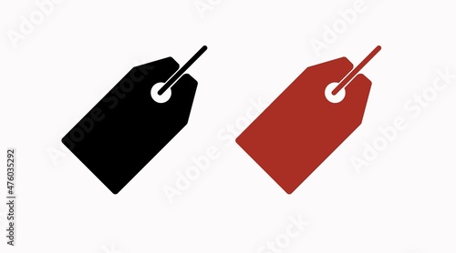 Price Icon Set. Vector isolated editable black and red illustrations