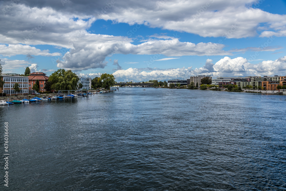 Naklejka premium Konstanz, Germany. The source of the Rhine from Lake Constance