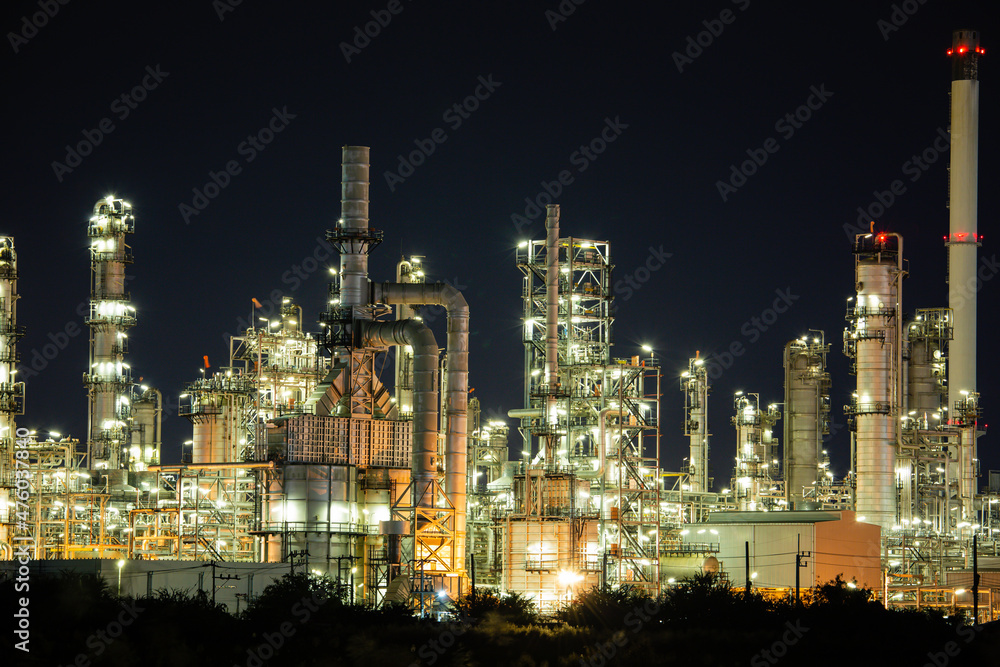Oil​ refinery​ and​ plant and tower of Petrochemistry industry in oil​ and​ gas​