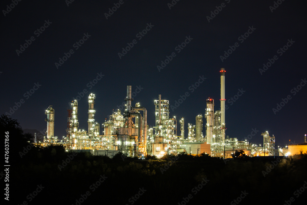 Oil​ refinery​ and​ plant and tower of Petrochemistry industry in oil​ and​ gas​