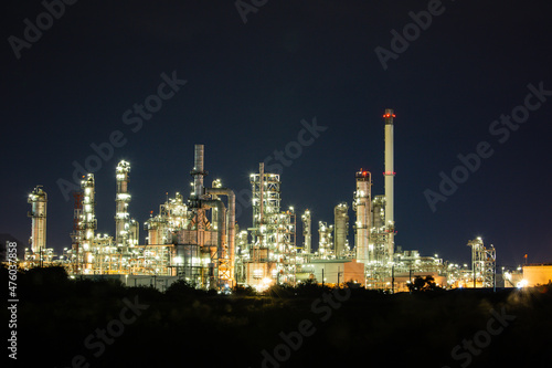 Oil​ refinery​ and​ plant and tower of Petrochemistry industry in oil​ and​ gas​ © chitsanupong