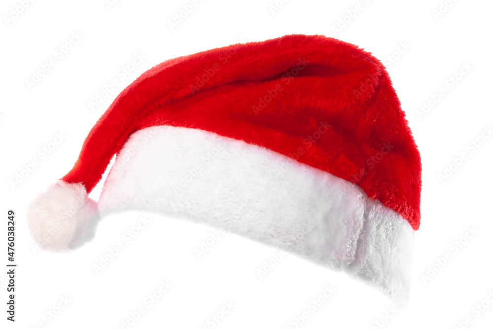 Red Santa Claus helper hat on white background, isolated Red Santa Claus helper hat on white background, isolated