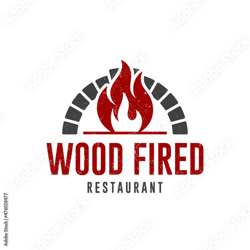 Hot Pizza logo hipster retro vintage vector template, Fast Pizza Delivery logo