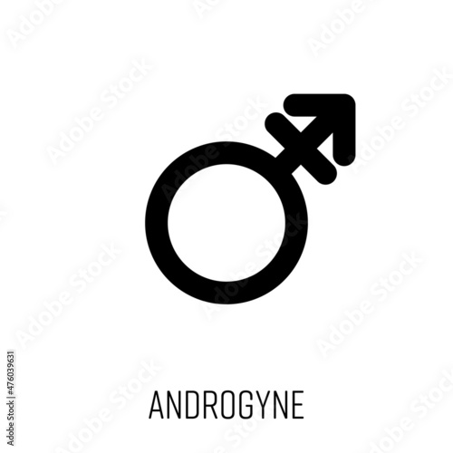 Androgyne sign black vector icon