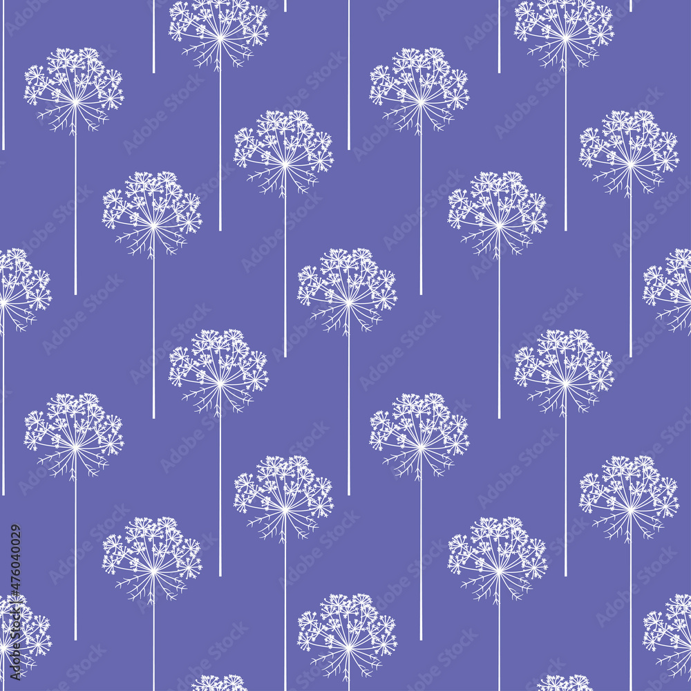 Foto auf Acrylglas mit Handgezeichnetes nahtloses Vektorblumenmuster der Farbe des Jahres 2022 #476040029