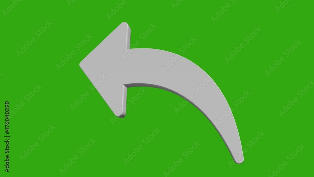 Left Arrow - 3D Animation on Green Screen - Isolated Icon Left Arrow - 3D Animation on Green Screen - Isolated Icon