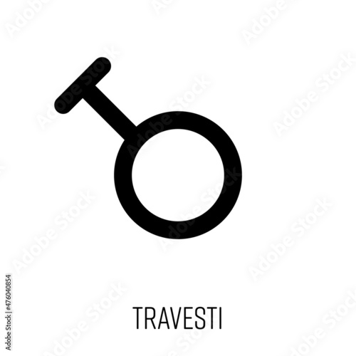 Travesti sign black vector icon
