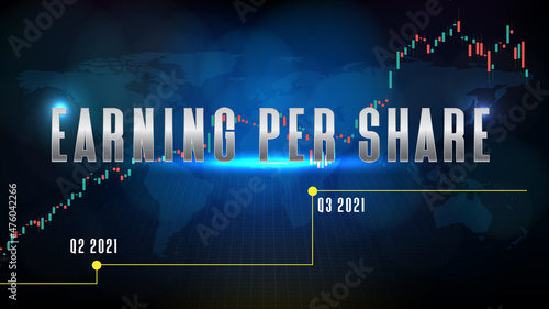 abstract background of earning per share and technical analysis chart graph