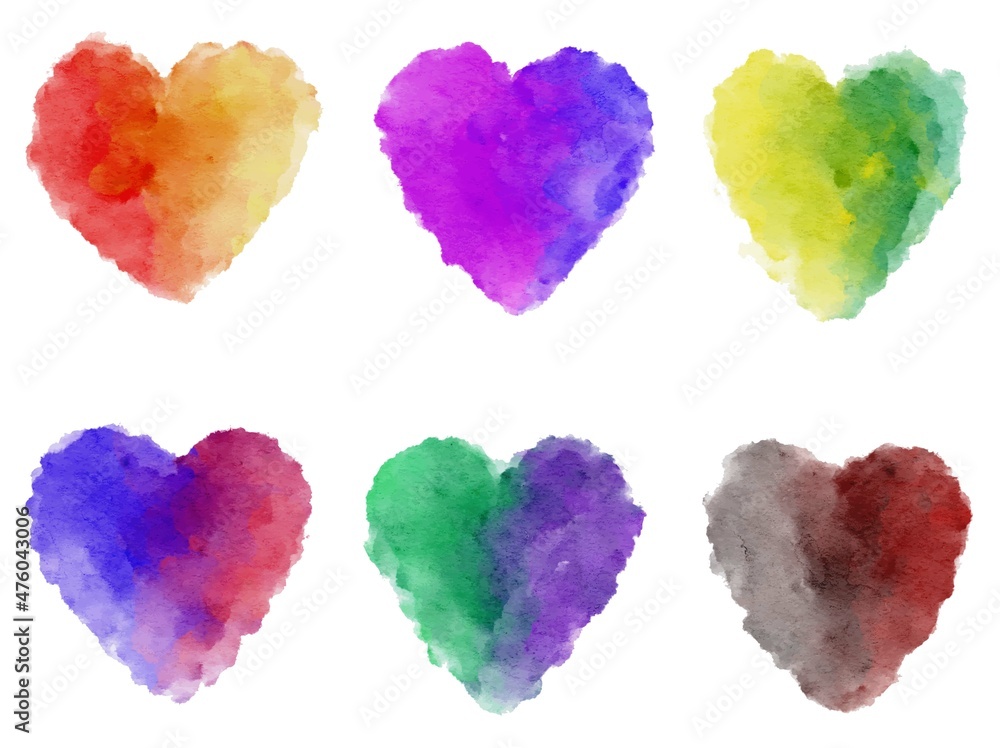 Set of Heart Watercolor Set of Heart Watercolor