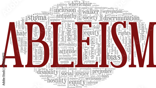 Ableism conceptual vector illustration word cloud isolated on white background.
