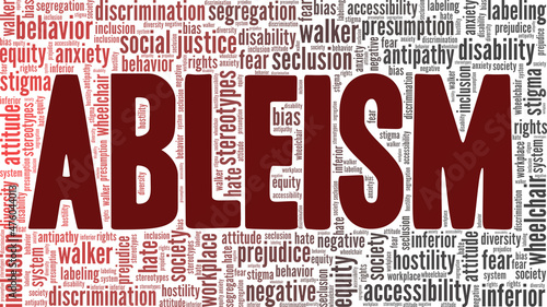 Ableism conceptual vector illustration word cloud isolated on white background.