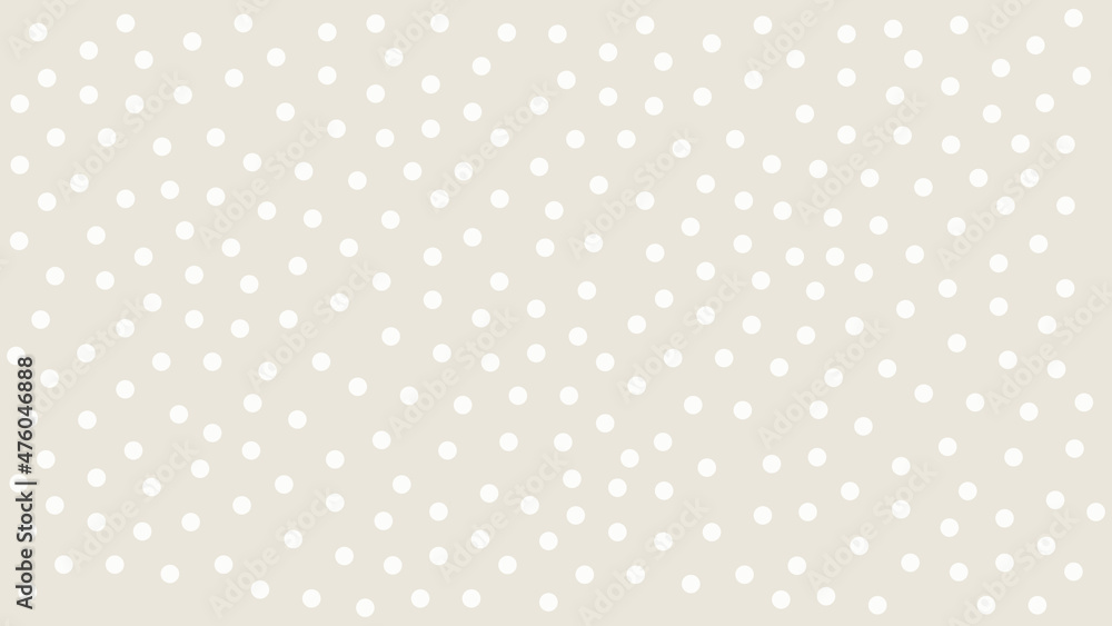 Vector abstract background with white polka dots on tan background. Neutral, abstract background. Copy space.
