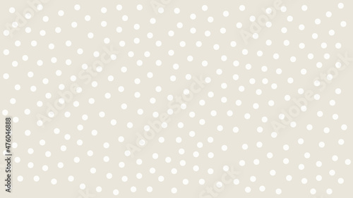 Vector abstract background with white polka dots on tan background. Neutral, abstract background. Copy space.