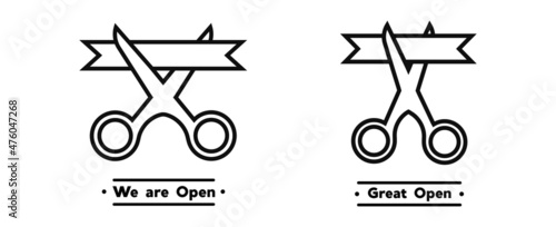 Grand opening icon. Opening concept icon set vector