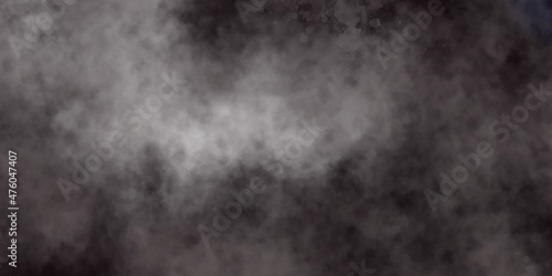 dark gray fog and smoke and mist effect on black background and Isolated white fog on the black background. Fog or Smoke on black Background