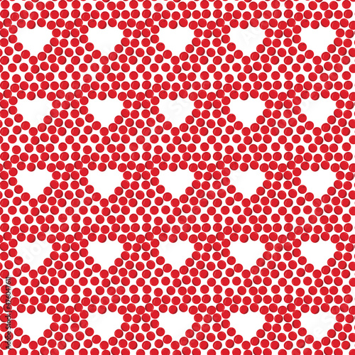 Cherry seamless pattern in the form of a heart.Summer berries, fruits, leaves background. Vector illustration for summer cover, wallpaper texture, background, wedding invitation, gift wrap, fabric.