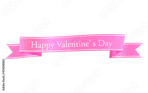 ピンクのリボン、バレンタイン飾り用、Happy Valentine's Day