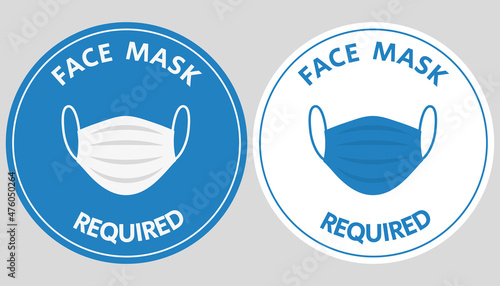 Set of face mask required stickers.