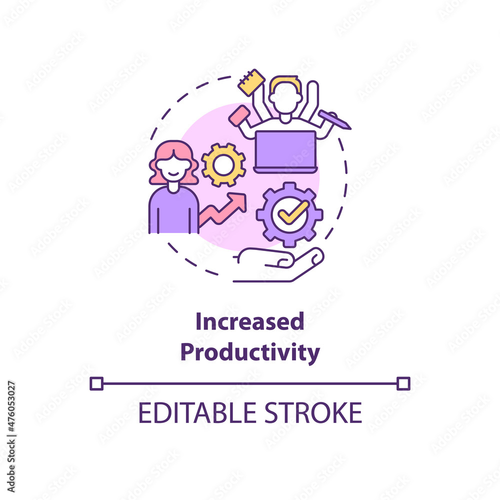Increase productivity concept icon. Live full life and reach goals abstract idea thin line illustration. Isolated outline drawing. Editable stroke. Roboto-Medium, Myriad Pro-Bold fonts used Increase productivity concept icon. Live full life and reach goals abstract idea thin line illustration. Isolated outline drawing. Editable stroke. Roboto-Medium, Myriad Pro-Bold fonts used
