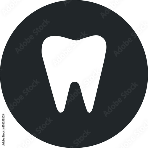 tooth icon on round internet button