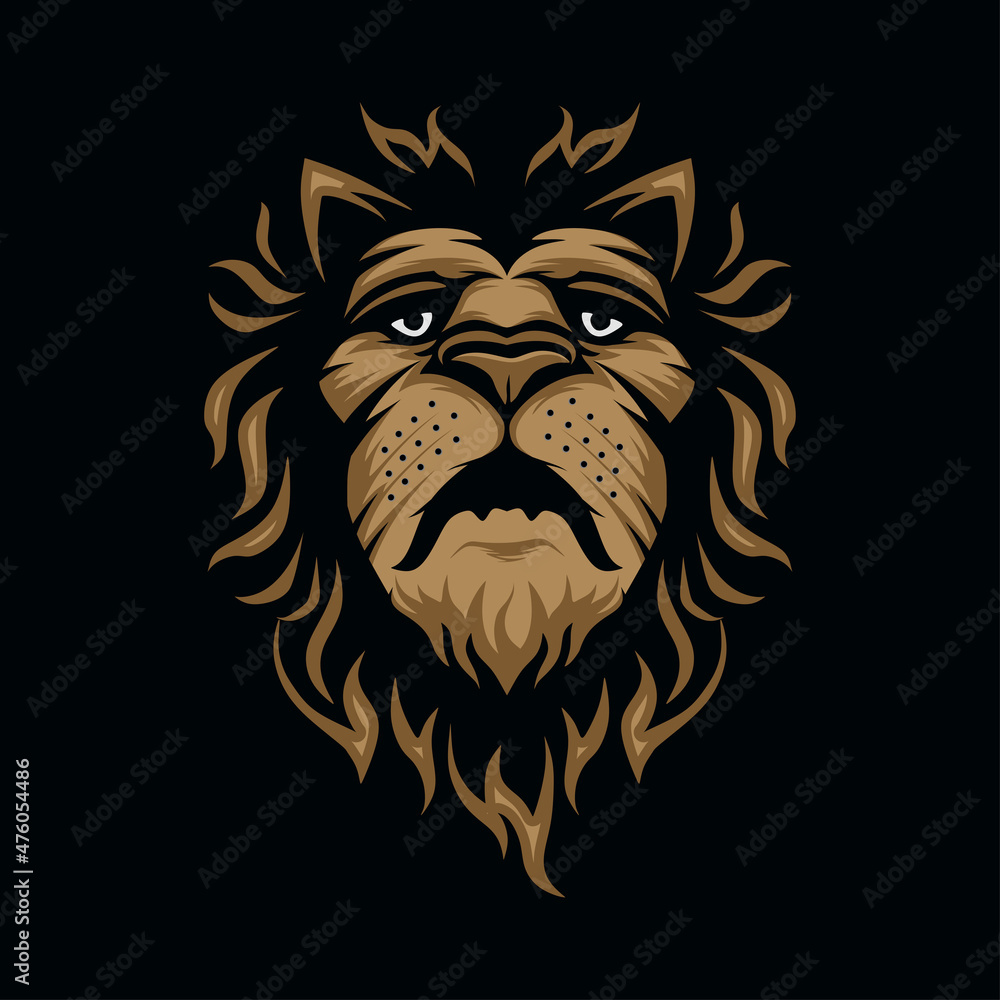 luxury vintage lion head logo