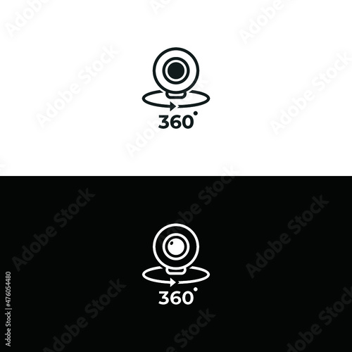 360 camera icon isolated on white background