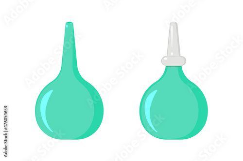 Children's nasal aspirator. Medicinal rubber douche bag.