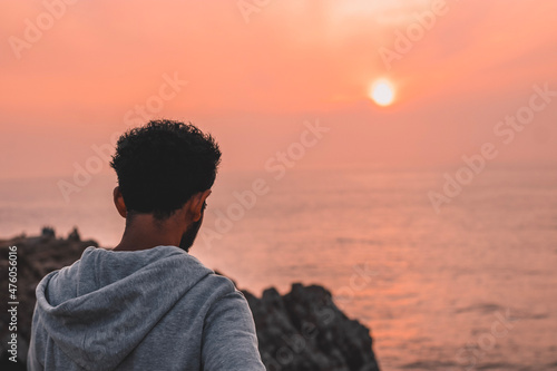 person at sunset