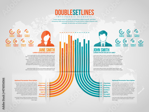 Double Set Lines Infographic
