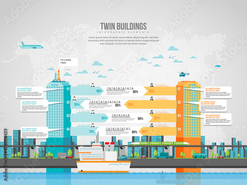 Twin Building Infographic photo