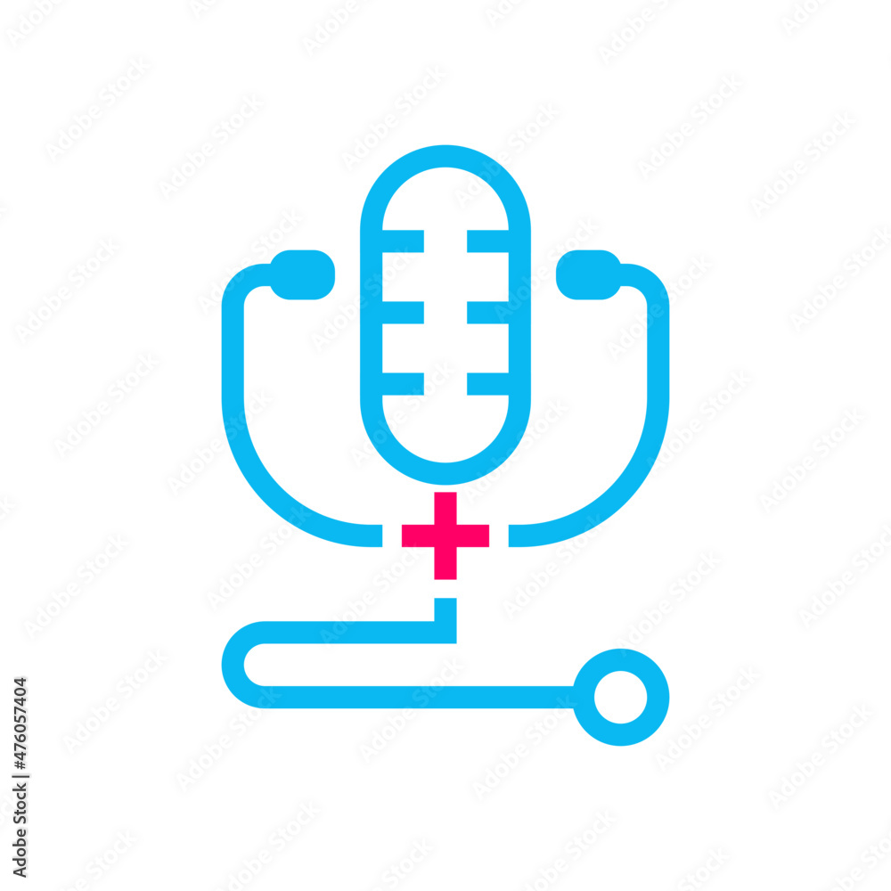 Medical and health podcast logo design. Suitable to use for podcast, radio, audio production, talkshow, doctor, hospital, medical theme, etc. 100% vector logo. Medical and health podcast logo design. Suitable to use for podcast, radio, audio production, talkshow, doctor, hospital, medical theme, etc. 100% vector logo.