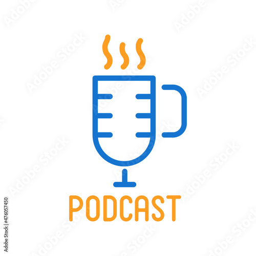 Chill and relax podcast logo design. Suitable to use for podcast, radio, audio production, talkshow, studio, broadcasting, etc. 100% vector logo.