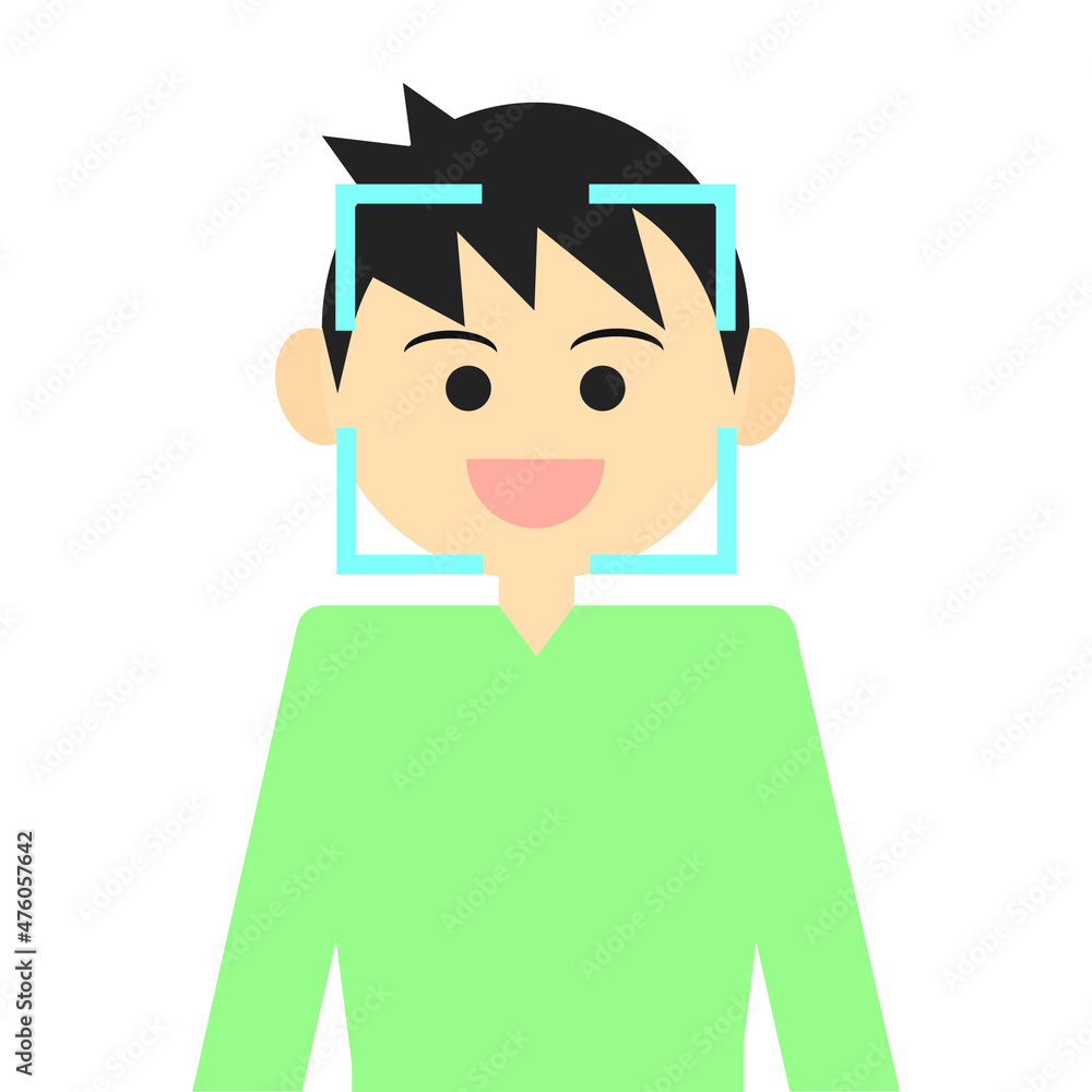 顔認証システムのイラスト 顔認証システムのイラスト