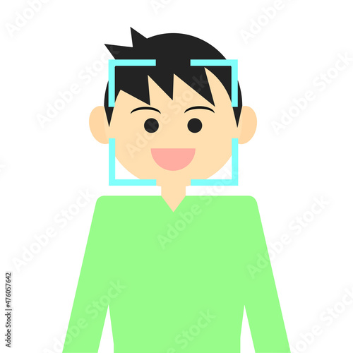顔認証システムのイラスト