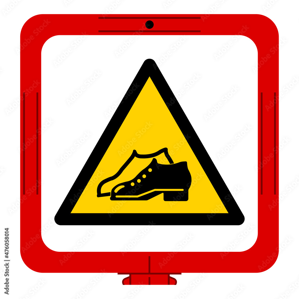 Warning Enclosed Shoes Are Required In The Manufacturing Area Symbol Sign ,Vector Illustration, Isolate On White Background Icon .EPS10 Warning Enclosed Shoes Are Required In The Manufacturing Area Symbol Sign ,Vector Illustration, Isolate On White Background Icon .EPS10