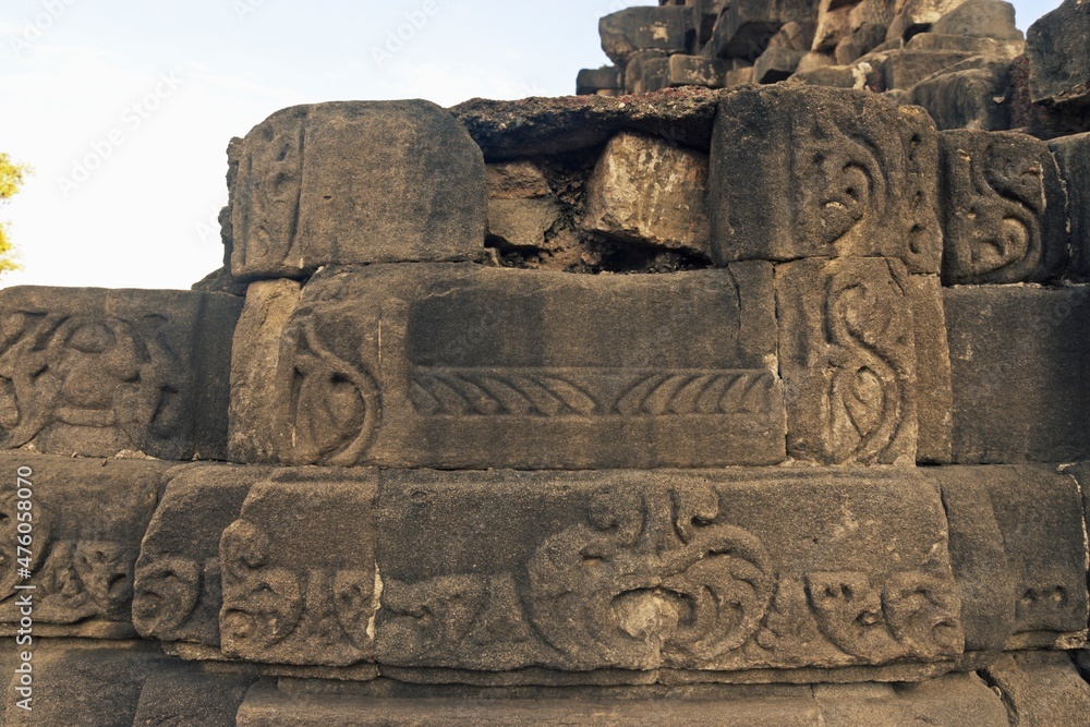 carving at kangra fort, himachal pradesh, india 