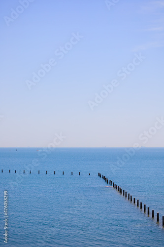 China Beijing Summer Palace misty lake and tree view