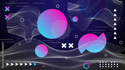 Flat abstract wire frame background template