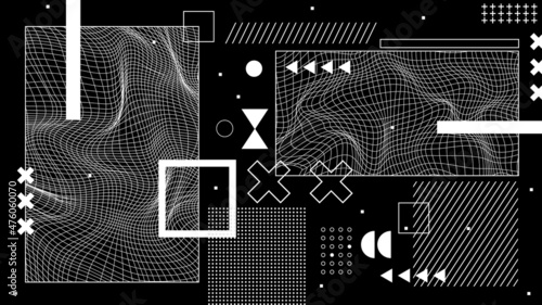 Flat abstract wire frame background template
