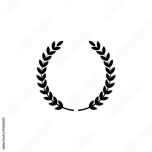 Wheat wreaths and grain spikes set icons