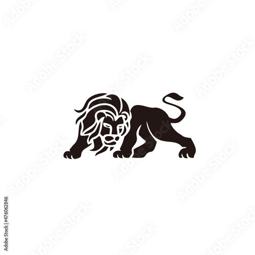 animal lion illustration logo design