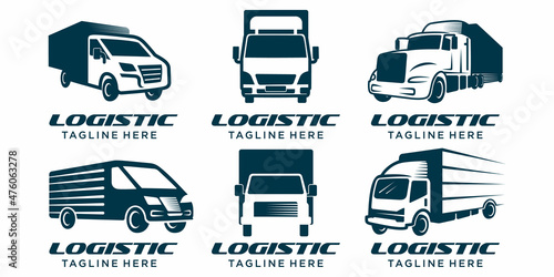 A template of Truck icon set Logo design vector, cargo, delivery, Logistic