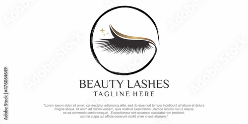 eyelashes logo design vector