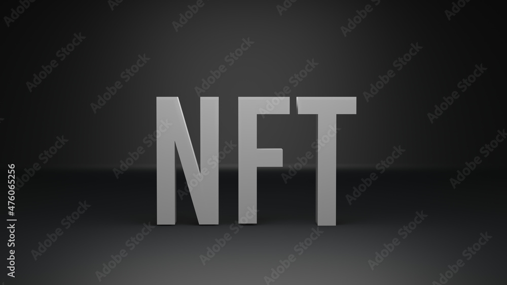 3d render of NFT word. 3d render of NFT word.
