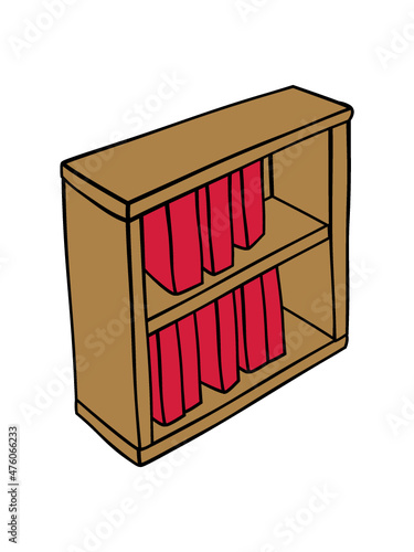 Gefülltes Bücherregal Clipart 