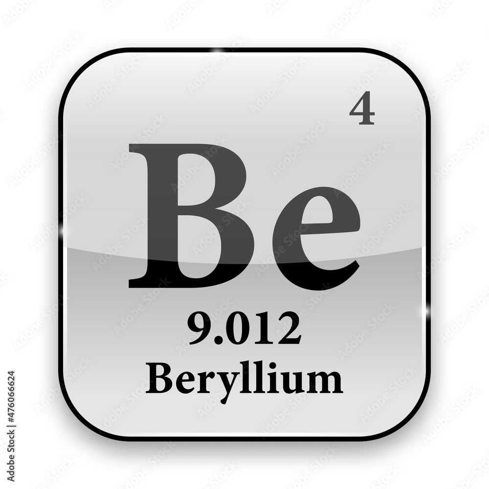 The periodic table element Beryllium. Vector illustration The periodic table element Beryllium. Vector illustration