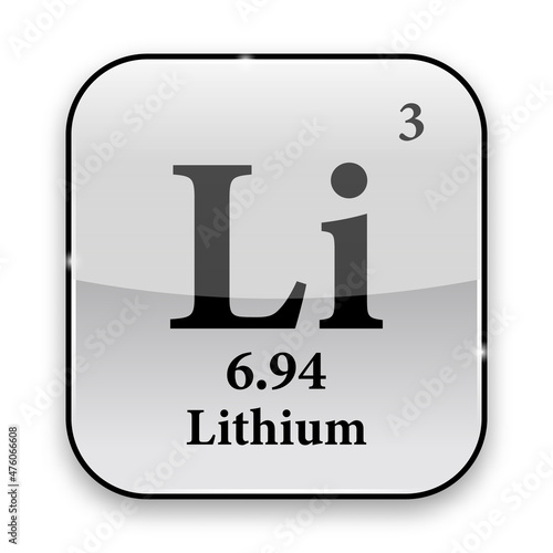 The periodic table element Lithium. Vector illustration