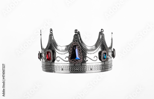 silver king crown isolated on white background