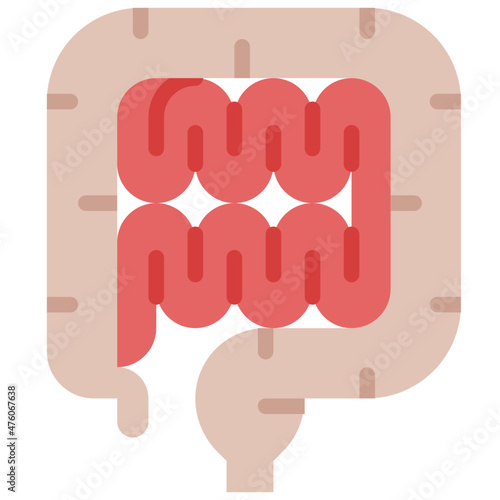 intestine flat icon