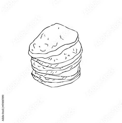Pancakes for breakfast. Vector illustration